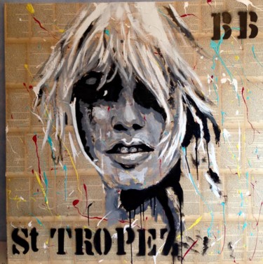 Painting titled "BB St TROPEZ" by Pascal Petit, Original Artwork, Acrylic