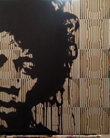 Painting titled "Hendrix psychédéliq…" by Pascal Petit, Original Artwork, Acrylic