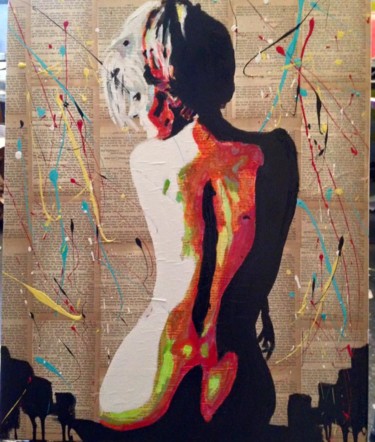 Painting titled "sensualité" by Pascal Petit, Original Artwork, Acrylic