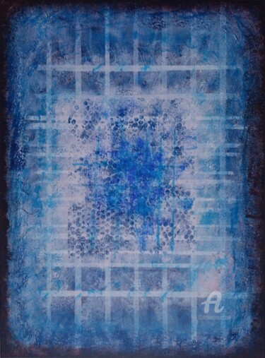 Peinture intitulée "the blue words" par Pascal Piguel, Œuvre d'art originale, Acrylique
