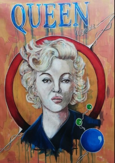 Painting titled "queen norma" by Pascal Rampon, Original Artwork, Acrylic