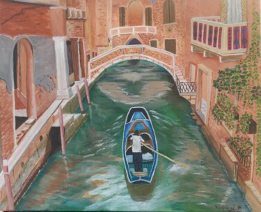 Painting titled "BALLADE A VENISE" by Pascal Ricochon, Original Artwork, Acrylic