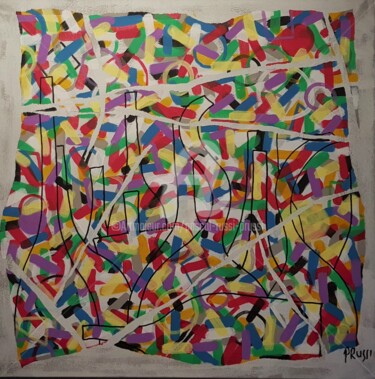 Painting titled "5 .Addiction Les fl…" by Pascal Russi (PRussi), Original Artwork, Acrylic Mounted on Wood Stretcher frame