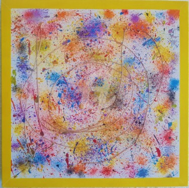 Painting titled "3 Virus 2020 et apr…" by Pascal Russi (PRussi), Original Artwork, Acrylic