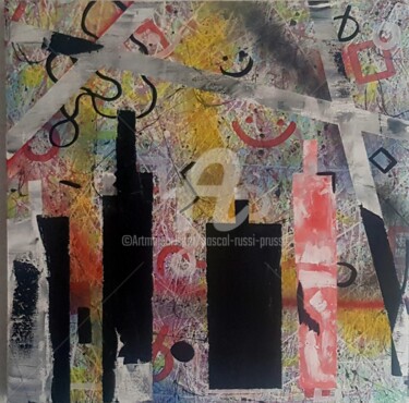 Painting titled "1-Confinement - Les…" by Pascal Russi (PRussi), Original Artwork, Acrylic