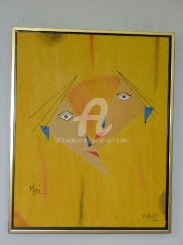 Painting titled "Moi" by Pascal Russi (PRussi), Original Artwork, Oil