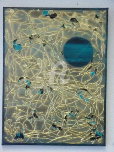 Malerei mit dem Titel "La lune bleue de Ka…" von Pascal Russi (PRussi), Original-Kunstwerk, Öl