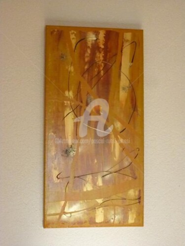 Painting titled "L'arbre d'or" by Pascal Russi (PRussi), Original Artwork, Oil