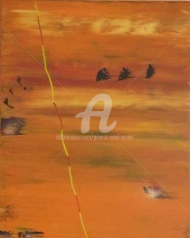 Pittura intitolato "Afrique: Les derniè…" da Pascal Russi (PRussi), Opera d'arte originale, Olio