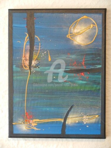 Painting titled "Blues from Sky 2012." by Pascal Russi (PRussi), Original Artwork, Oil