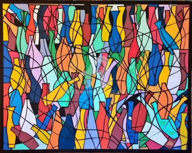 Peinture intitulée "14. La valse coloré…" par Pascal Russi (PRussi), Œuvre d'art originale, Acrylique