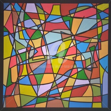 Peinture intitulée "18.la valse colorée…" par Pascal Russi (PRussi), Œuvre d'art originale, Acrylique
