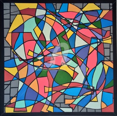 Peinture intitulée "20.la valse colorée…" par Pascal Russi (PRussi), Œuvre d'art originale, Acrylique