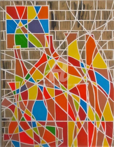 Peinture intitulée "24.la valse colorée…" par Pascal Russi (PRussi), Œuvre d'art originale, Acrylique
