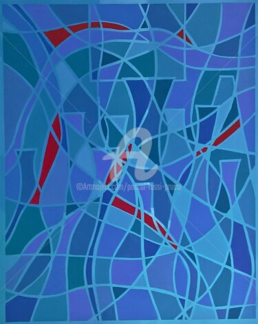 Peinture intitulée "36.Les carafes bleu…" par Pascal Russi (PRussi), Œuvre d'art originale, Acrylique