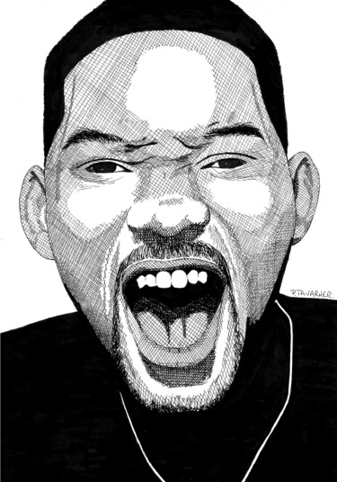 Disegno intitolato "Will Smith" da Pascal Tavarner, Opera d'arte originale, Inchiostro