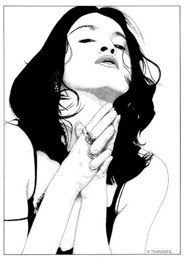 Rysunek zatytułowany „Madonna” autorstwa Pascal Tavarner, Oryginalna praca, Atrament