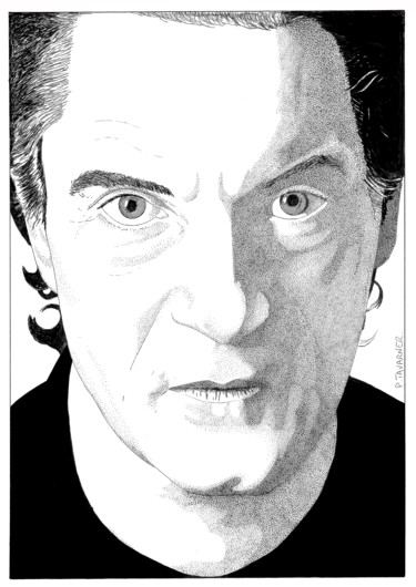 Francis Cabrel Dessin intitulée "Francis Cabrel" par Pascal Tavarner, Œuvre d'art originale, Encre