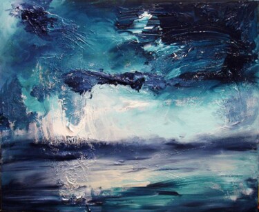 Malerei mit dem Titel "Bleu de Nuit" von Pascal Thomas, Original-Kunstwerk, Acryl