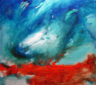 Peinture intitulée "Souffle safran" par Pascal Thomas, Œuvre d'art originale, Acrylique