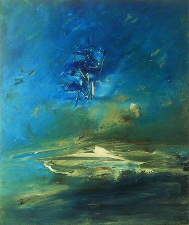Malerei mit dem Titel "Au lointain" von Pascal Thomas, Original-Kunstwerk, Acryl