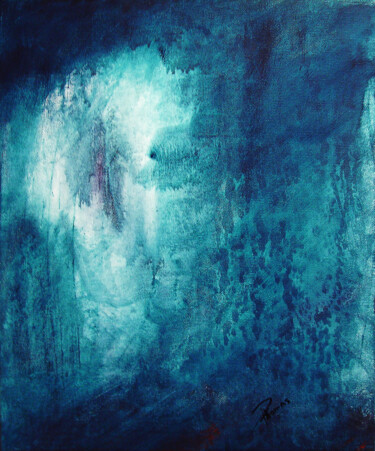 Malerei mit dem Titel "Blue" von Pascal Thomas, Original-Kunstwerk, Acryl