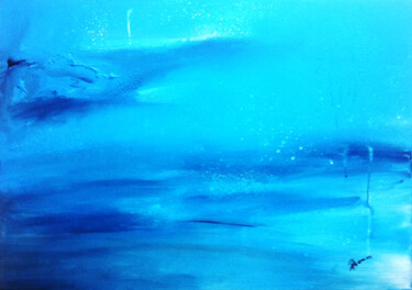 Malerei mit dem Titel "Bleu comme tes yeux…" von Pascal Thomas, Original-Kunstwerk, Acryl