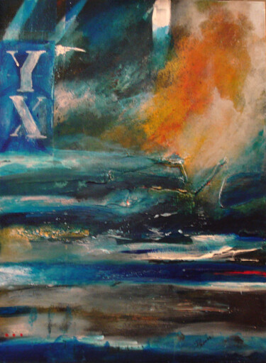 Malerei mit dem Titel "YX" von Pascal Thomas, Original-Kunstwerk, Acryl
