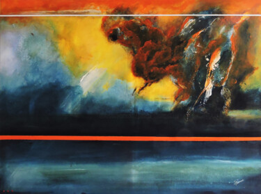 Malerei mit dem Titel "Terra-C19" von Pascal Thomas, Original-Kunstwerk, Acryl