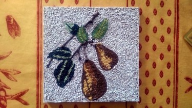 Escultura intitulada "Les poires" por Nadine Danis, Obras de arte originais, Mosaico