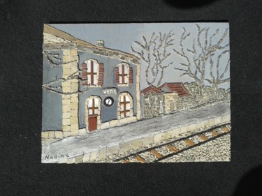 Sculpture titled "Ancienne gare de VE…" by Nadine Danis, Original Artwork, Mosaic