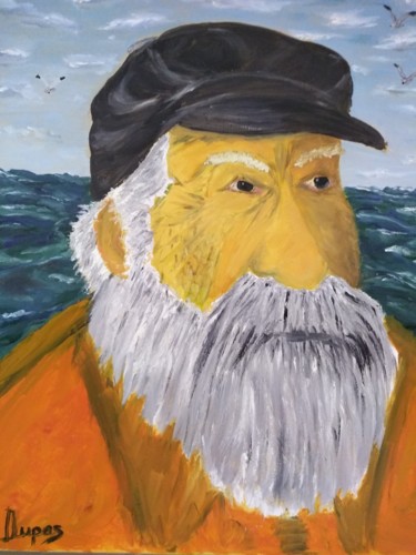 Painting titled "Le vieux loup de mer" by Dupas, Original Artwork, Oil