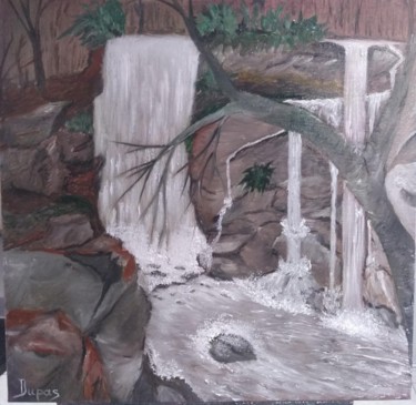 Peinture intitulée "Cascades en sous bo…" par Dupas, Œuvre d'art originale, Huile
