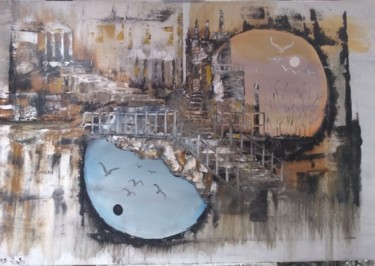 Peinture intitulée "l'Olympe abandonné…" par Dupas, Œuvre d'art originale, Acrylique