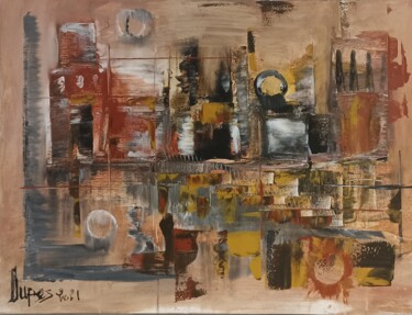 Painting titled "Abstraction urbaine" by Dupas, Original Artwork, Acrylic