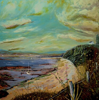 Anse de Paimpol, marée basse Peinture intitulée "Anse de Paimpol, ma…" par Pascal Baudot, Œuvre d'art originale, Huile