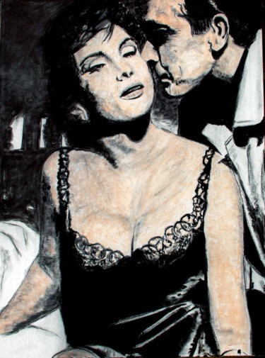 Schilderij getiteld "Moviestar (Gina Lol…" door Pascal Dewyn, Origineel Kunstwerk, Acryl