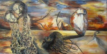 Peinture intitulée "L'autre monde" par Pascale Cormouls, Œuvre d'art originale, Huile Monté sur Châssis en bois
