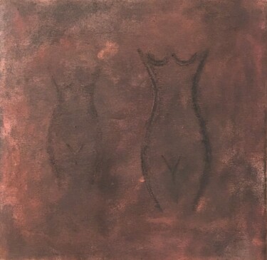 Painting titled "La nudité" by Pascale De Iudicibus, Original Artwork, Chalk Mounted on Wood Stretcher frame