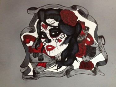 Malerei mit dem Titel "La muerte" von Pascale De Iudicibus, Original-Kunstwerk, Acryl