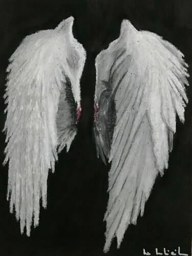 Pintura intitulada "La perte des ailes…" por Pascale De Iudicibus, Obras de arte originais, Pastel Montado em Armação em mad…
