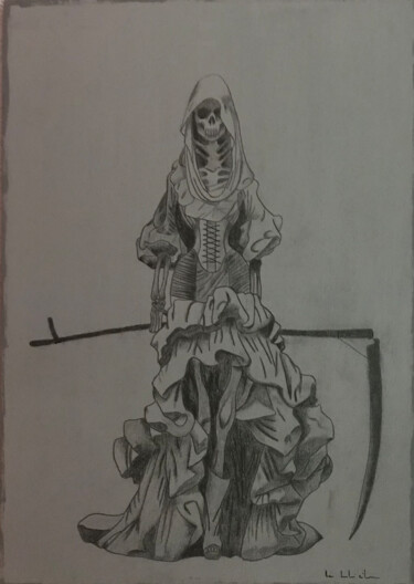 Dibujo titulada "La mort" por Pascale De Iudicibus, Obra de arte original, Lápiz