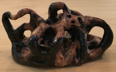 Sculpture intitulée "Rituel encens" par Pascale De Iudicibus, Œuvre d'art originale, Argile