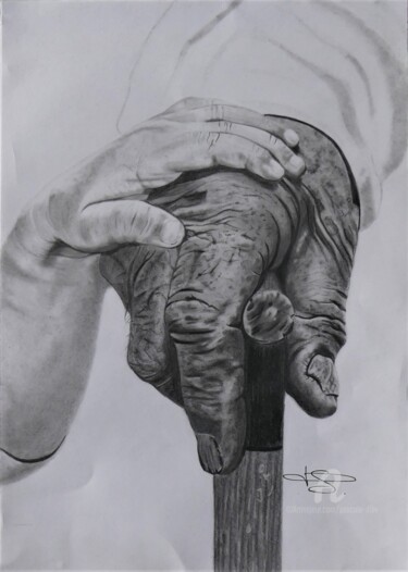 Dibujo titulada "Le langage des main…" por Pascale Scheip, Obra de arte original, Lápiz