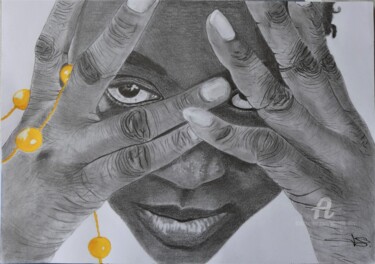 Drawing titled "Black Ladie" by Pascale Scheip, Original Artwork, Pencil