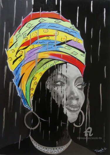 Painting titled "I love Africa - Art…" by Pascale Scheip, Original Artwork, Marker