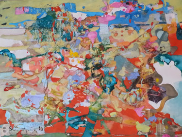 Malerei mit dem Titel "Série "Fragments" 3…" von P.Escary, Original-Kunstwerk, Gouache