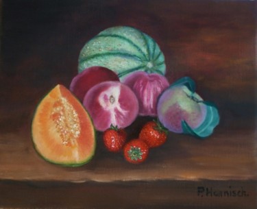 Malerei mit dem Titel "Fruits d'été" von Pascale Harnisch, Original-Kunstwerk, Öl