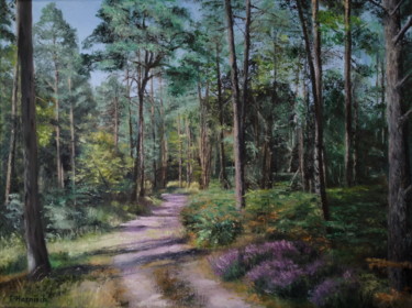 Painting titled "En forêt" by Pascale Harnisch, Original Artwork, Oil