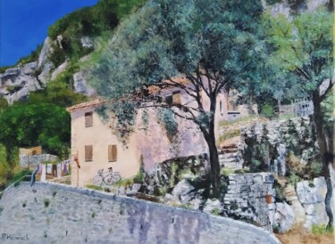 Painting titled "Route de la Nesque" by Pascale Harnisch, Original Artwork, Oil